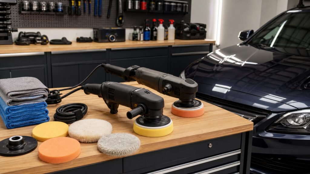 rotary polishers shopping setup for garage detailing setups with practical vehicle-focused details