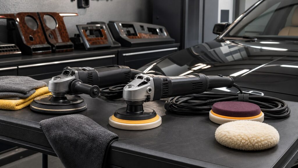 rotary polishers shopping setup for interior restoration projects with practical vehicle-focused details