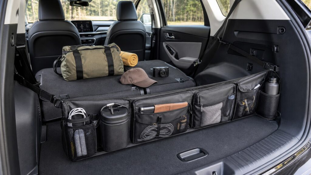 seat back organizers shopping setup for cargo and storage planning with practical vehicle-focused details