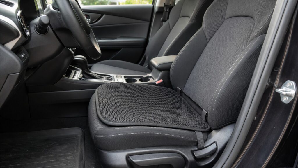 seat cushions shopping setup for ride-share and commuter cars with practical vehicle-focused details