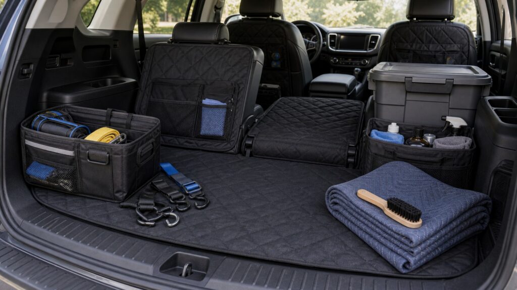 seat protection shopping setup for cargo and storage planning with practical vehicle-focused details