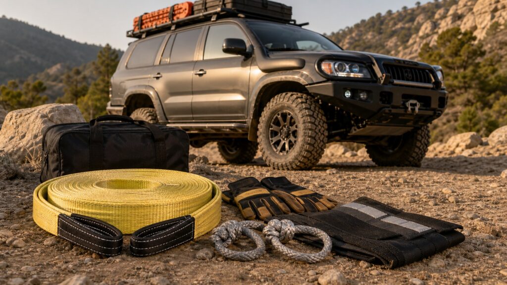 snatch straps shopping setup for vehicle weight and payload limits with practical vehicle-focused details