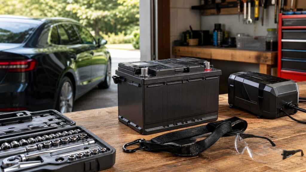 start-stop batteries shopping setup for home garage repair projects with practical vehicle-focused details