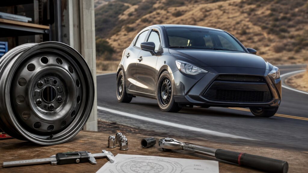 steel wheels shopping setup for performance handling goals with practical vehicle-focused details