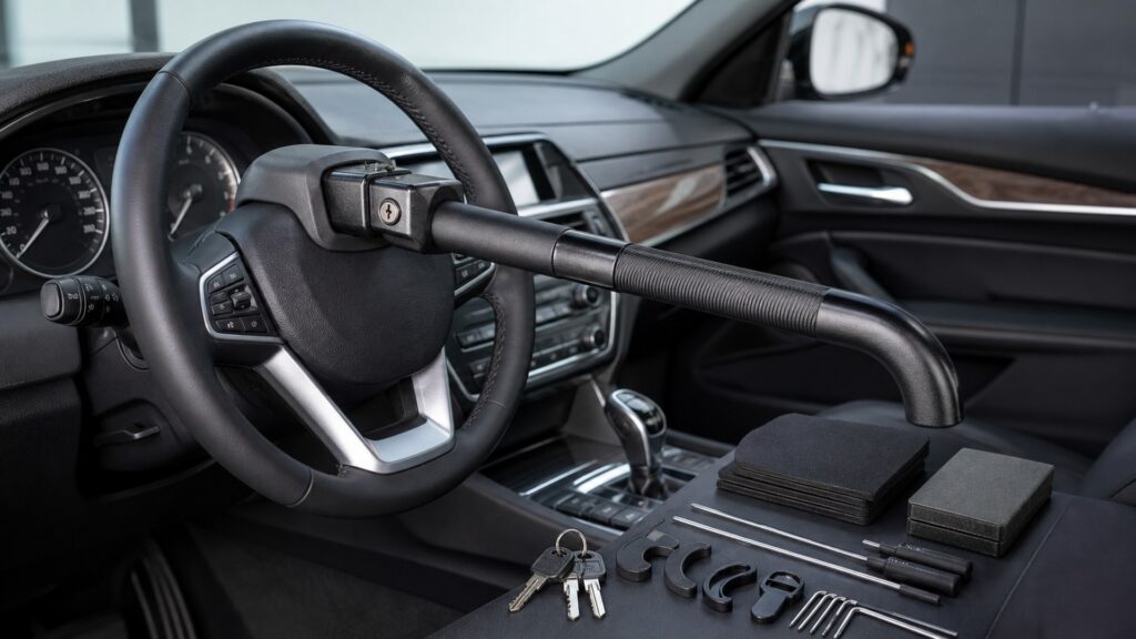 steering wheel locks shopping setup for installation and wiring requirements with practical vehicle-focused details