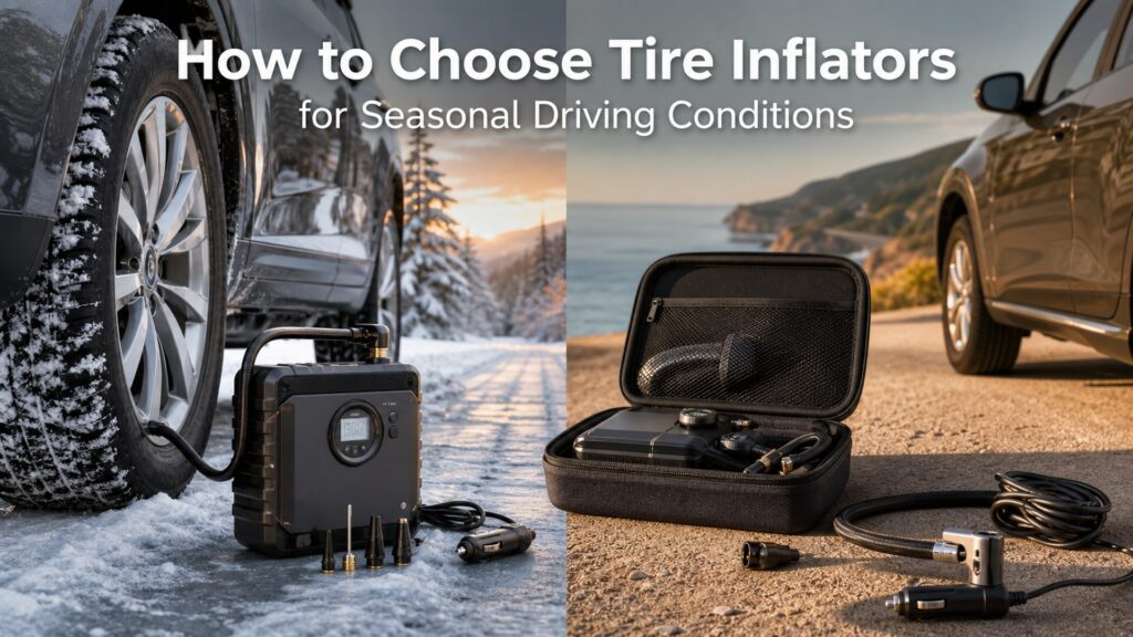 tire inflators shopping setup for seasonal driving conditions with practical vehicle-focused details