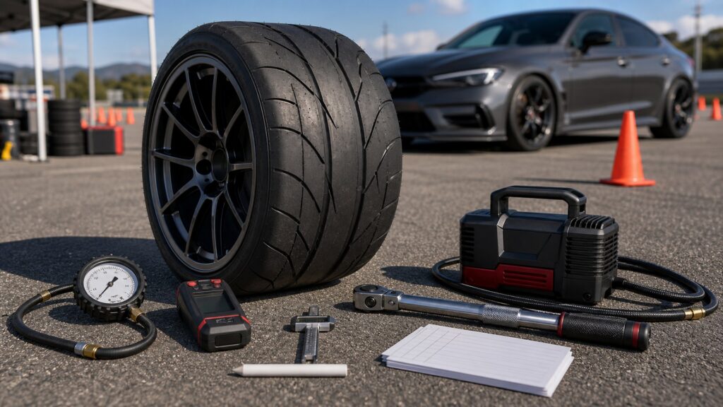 tire maintenance tools shopping setup for performance handling goals with practical vehicle-focused details