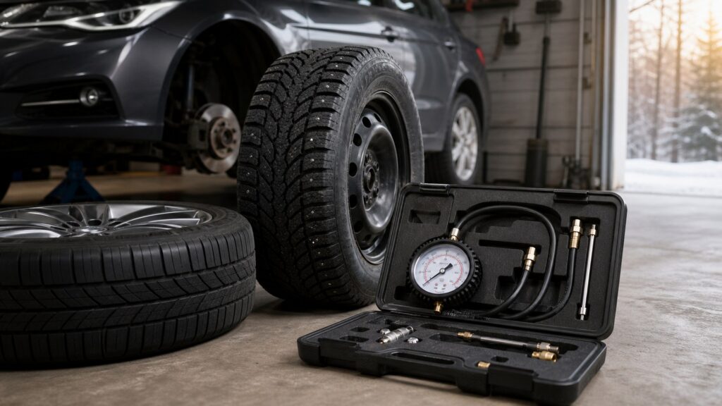 tire pressure gauges shopping setup for seasonal driving conditions with practical vehicle-focused details