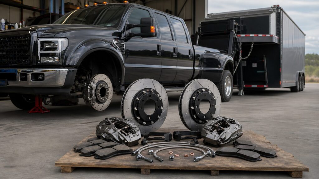 track brake kits shopping setup for towing and load performance with practical vehicle-focused details