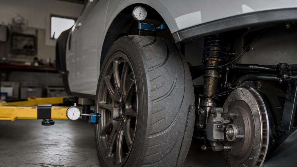 track tires shopping setup for wheel size and clearance checks with practical vehicle-focused details
