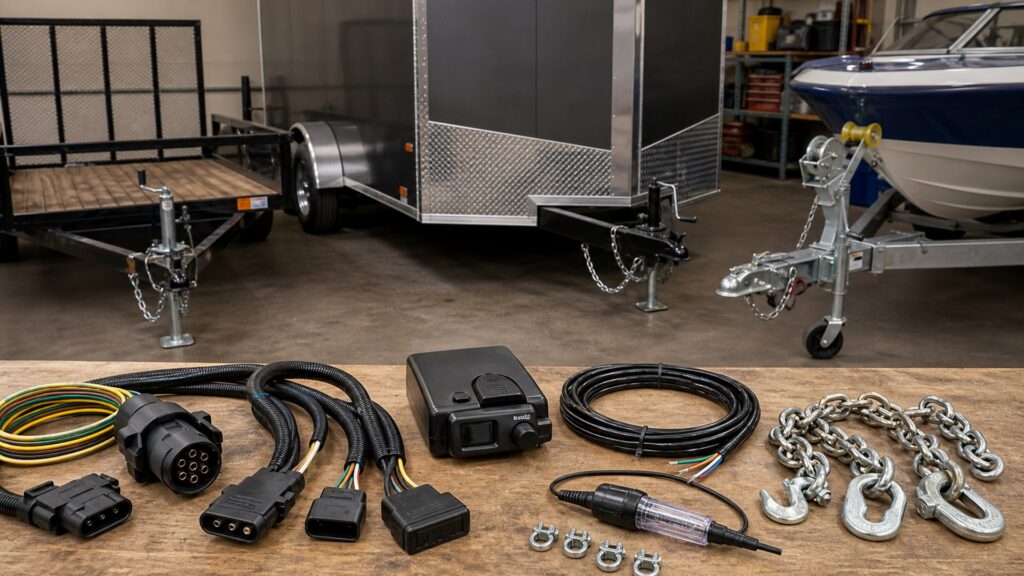trailer types shopping setup for trailer wiring and braking with practical vehicle-focused details