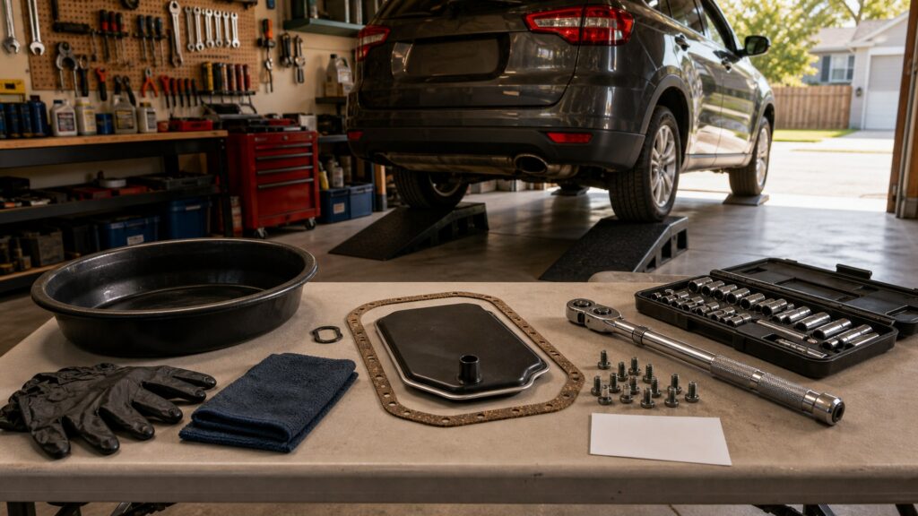 transmission filters shopping setup for home garage repair projects with practical vehicle-focused details