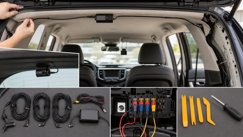 triple-channel dash cameras shopping setup for installation and wiring requirements with practical vehicle-focused details