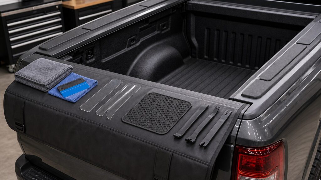 truck bed accessories shopping setup for paint and body protection with practical vehicle-focused details