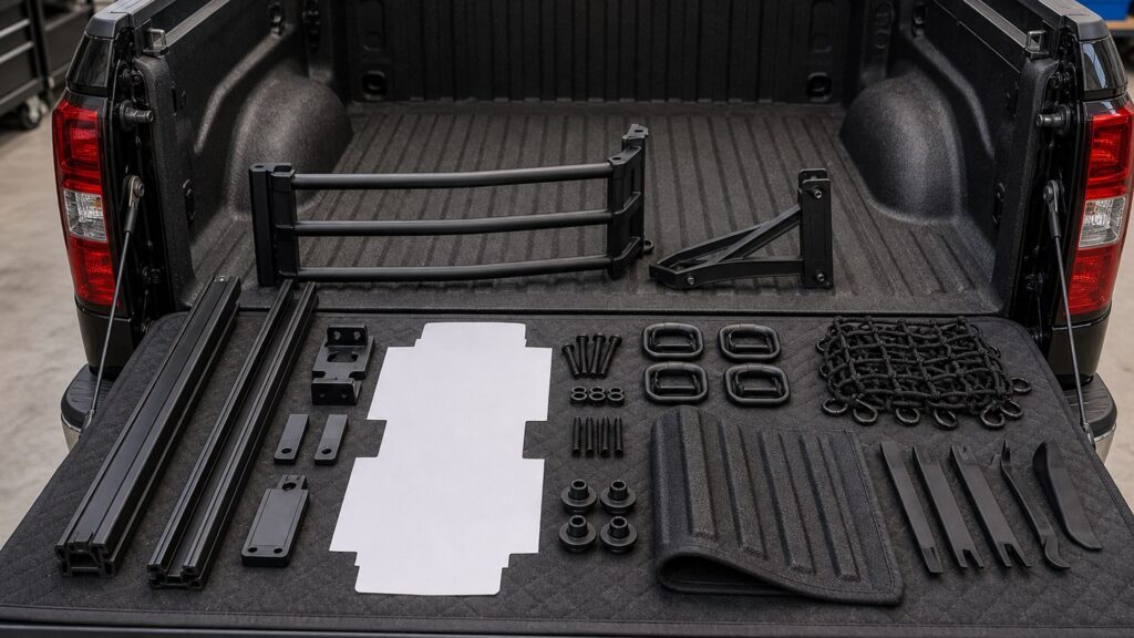 truck bed accessories shopping setup for truck bed accessories installation planning with practical vehicle-focused details