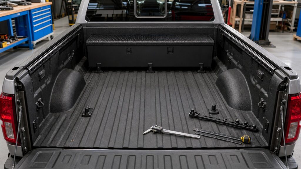 truck bed liners shopping setup for truck bed accessories installation planning with practical vehicle-focused details