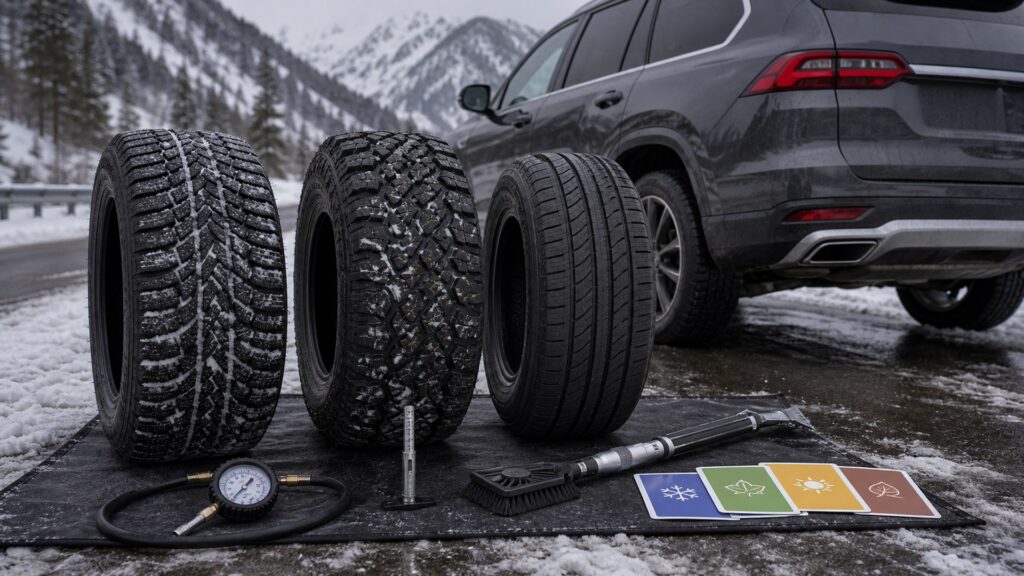 truck & suv tires shopping setup for seasonal driving conditions with practical vehicle-focused details