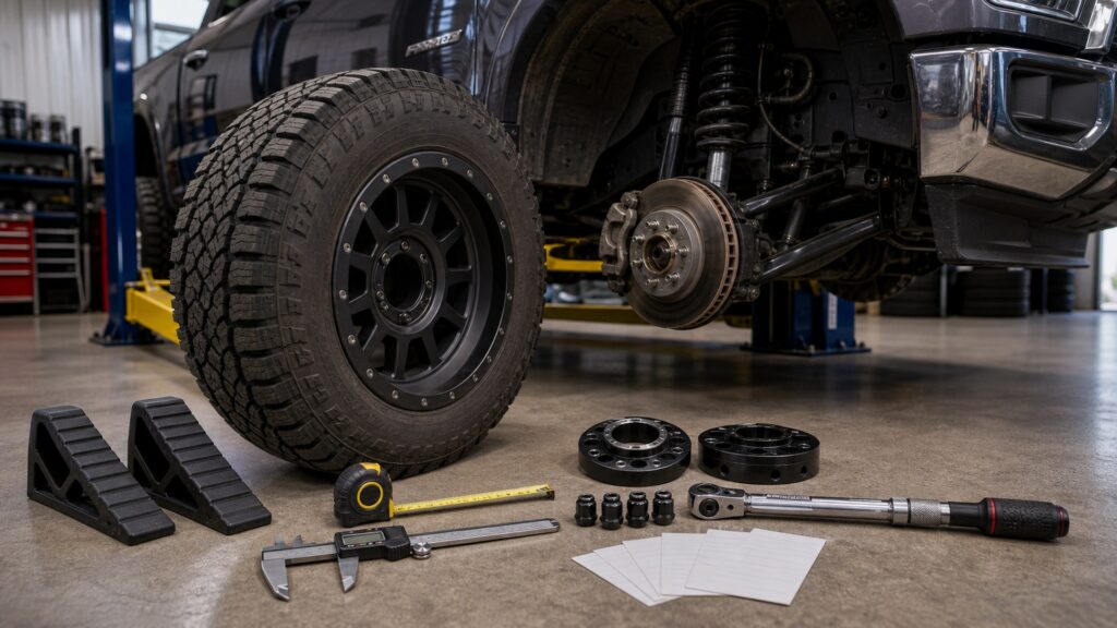 truck & suv tires shopping setup for wheel size and clearance checks with practical vehicle-focused details