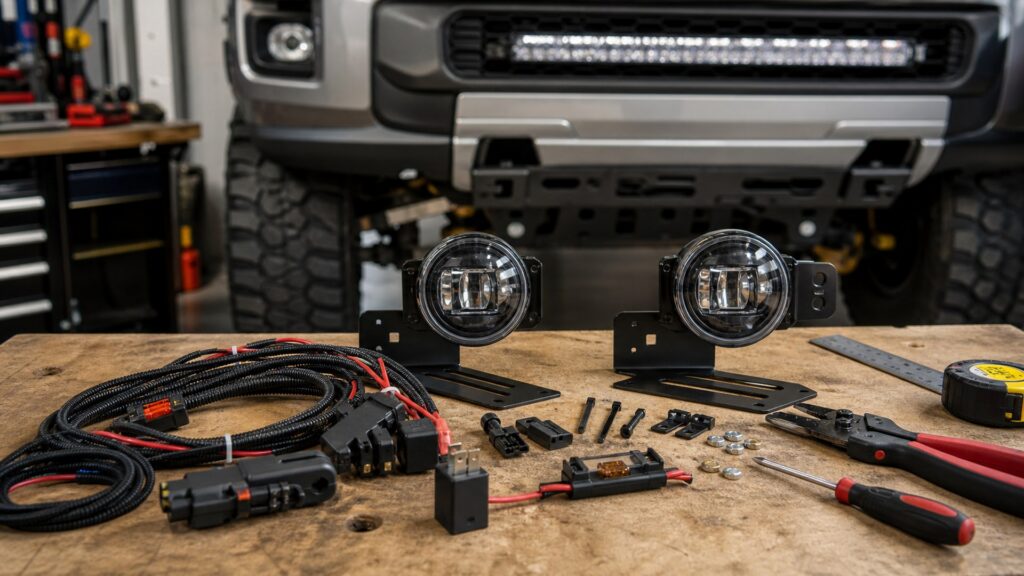 universal fog lights shopping setup for wiring and mounting planning with practical vehicle-focused details