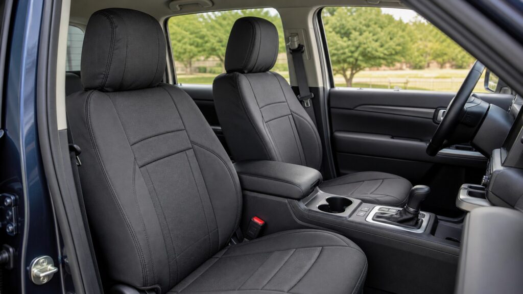 universal seat covers shopping setup for interior fitment checks with practical vehicle-focused details