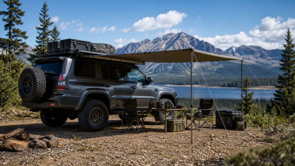 vehicle awnings shopping setup for overlanding trip setups with practical vehicle-focused details