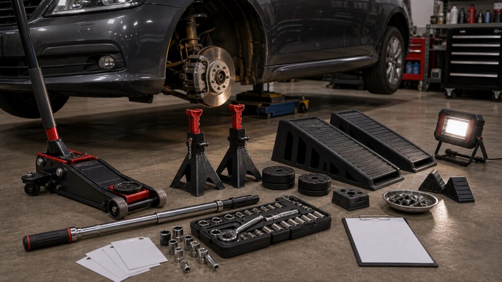 vehicle lifting equipment shopping setup for repair planning with practical vehicle-focused details