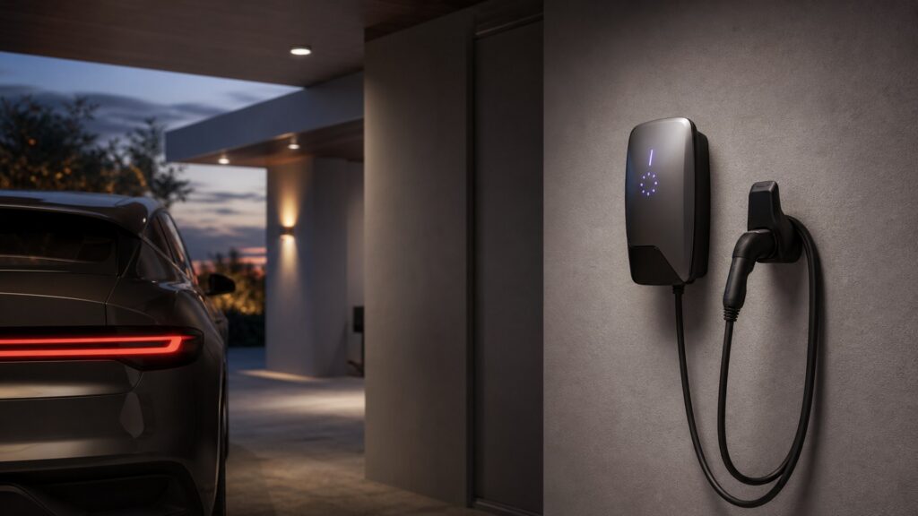 wall mounted ev chargers shopping setup for smart charging schedules with practical vehicle-focused details