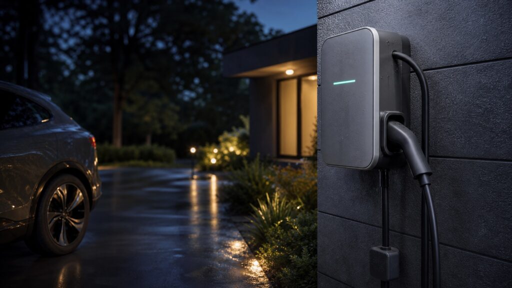 weatherproof ev chargers shopping setup for smart charging schedules with practical vehicle-focused details
