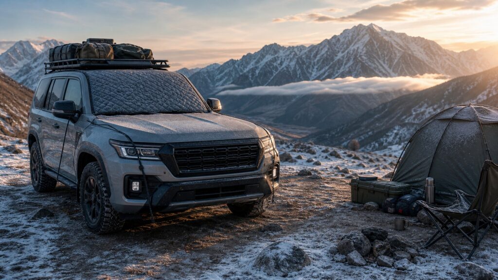 windshield covers shopping setup for off-road and travel setups with practical vehicle-focused details
