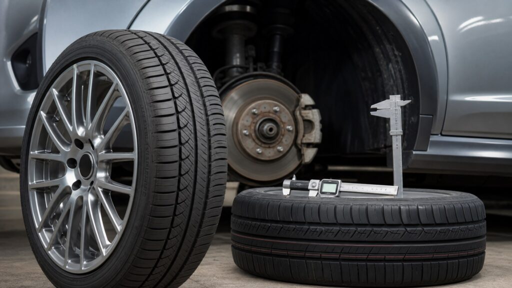 winter tires shopping setup for wheel size and clearance checks with practical vehicle-focused details