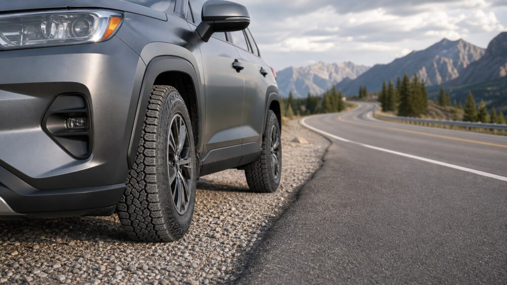 hybrid terrain tires shopping setup for road noise and ride comfort with practical vehicle-focused details