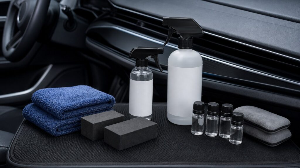interior detail sprays shopping setup for ceramic protection planning with practical vehicle-focused details