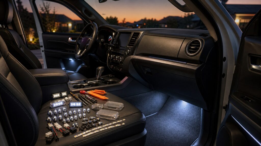 interior lighting shopping setup for overall selection with practical vehicle-focused details
