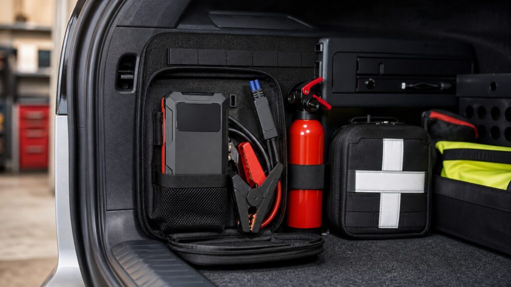 jump starter power banks shopping setup for jump starters storage and access with practical vehicle-focused details