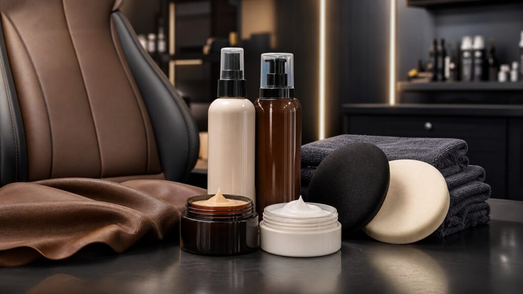 leather conditioners shopping setup for overall selection with practical vehicle-focused details