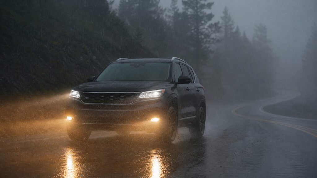 led fog lights shopping setup for weather and road conditions with practical vehicle-focused details