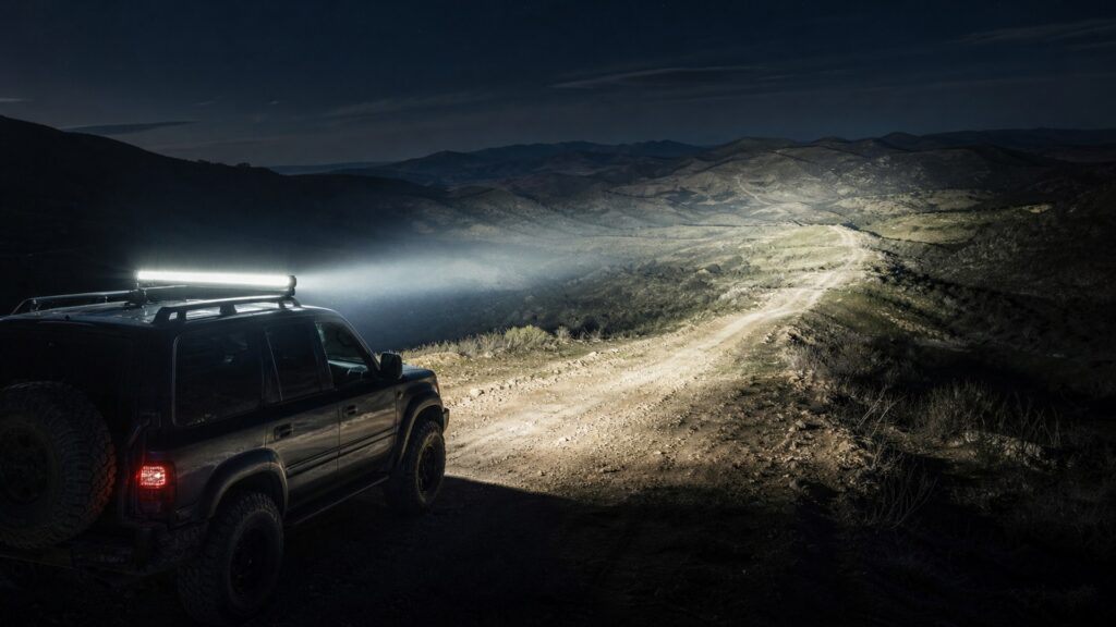 led light bars shopping setup for night driving visibility with practical vehicle-focused details