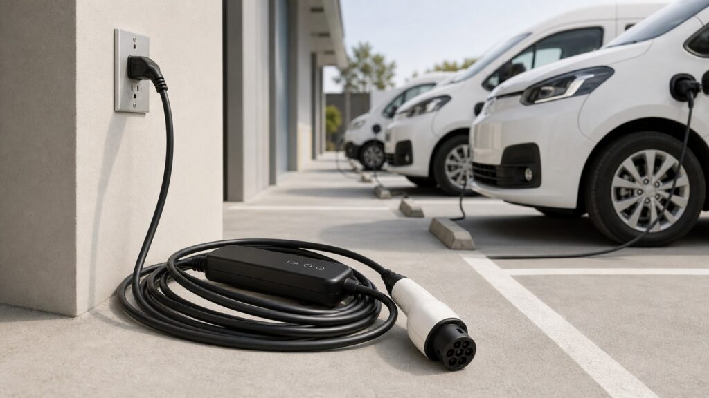 level 1 ev chargers shopping setup for public and fleet charging with practical vehicle-focused details
