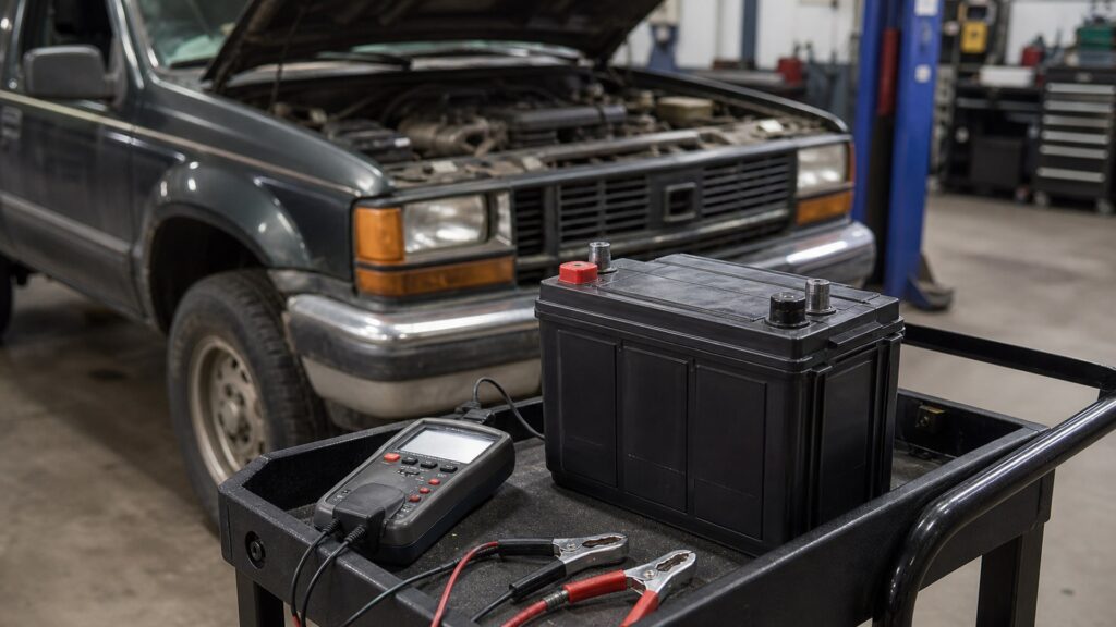 lithium car batteries shopping setup for high-mileage vehicle repairs with practical vehicle-focused details