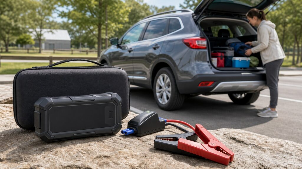 lithium jump starters shopping setup for family vehicle safety with practical vehicle-focused details