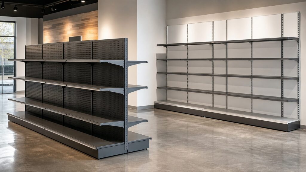 Lozier Gondola Shelving vs Uniweb Wall Display System business comparison image
