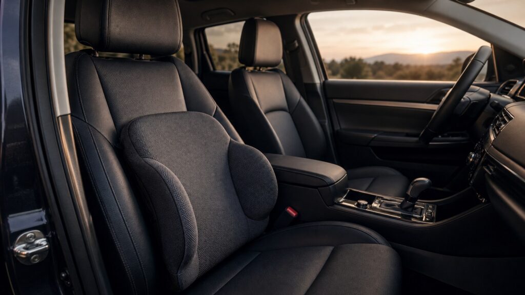 lumbar support cushions shopping setup for cabin comfort upgrades with practical vehicle-focused details