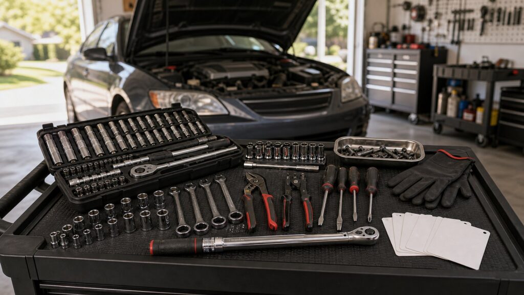 mechanic tool sets shopping setup for home garage workflows with practical vehicle-focused details