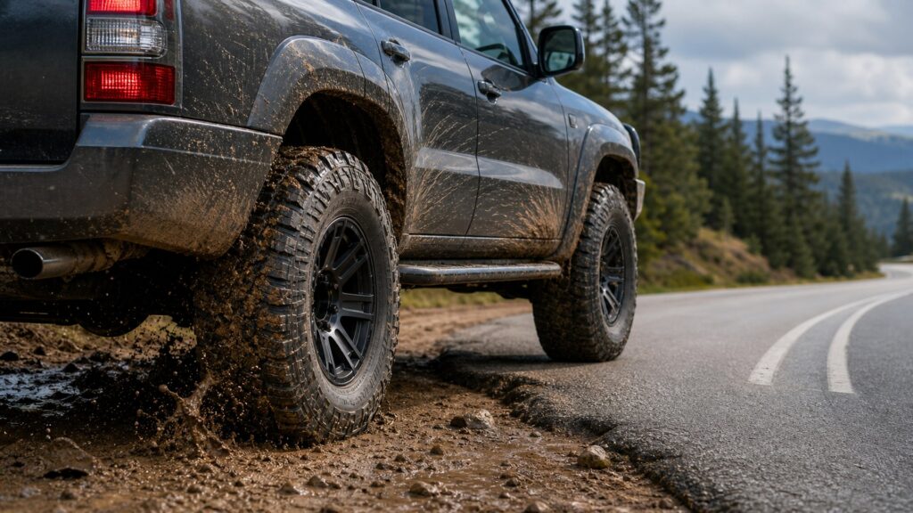 mud-terrain tires shopping setup for road noise and ride comfort with practical vehicle-focused details