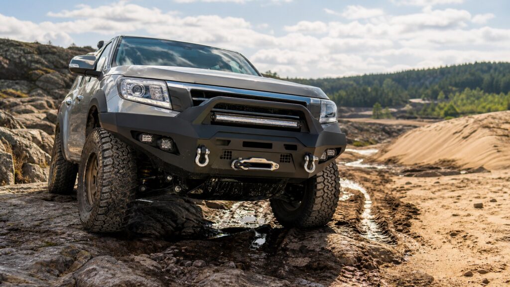 off-road bumpers shopping setup for rock, mud, and sand terrain with practical vehicle-focused details
