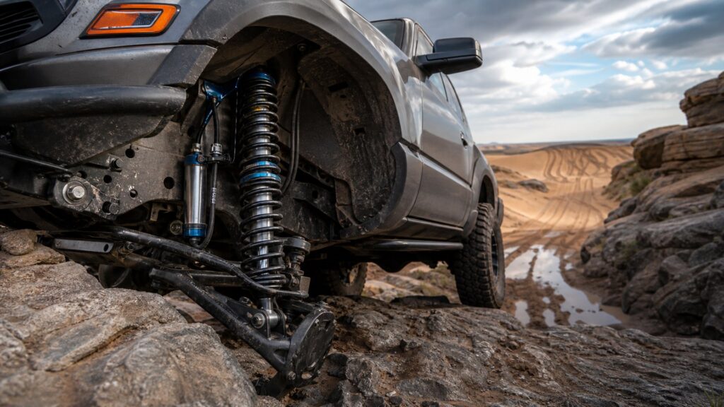 off-road coilovers shopping setup for rock, mud, and sand terrain with practical vehicle-focused details