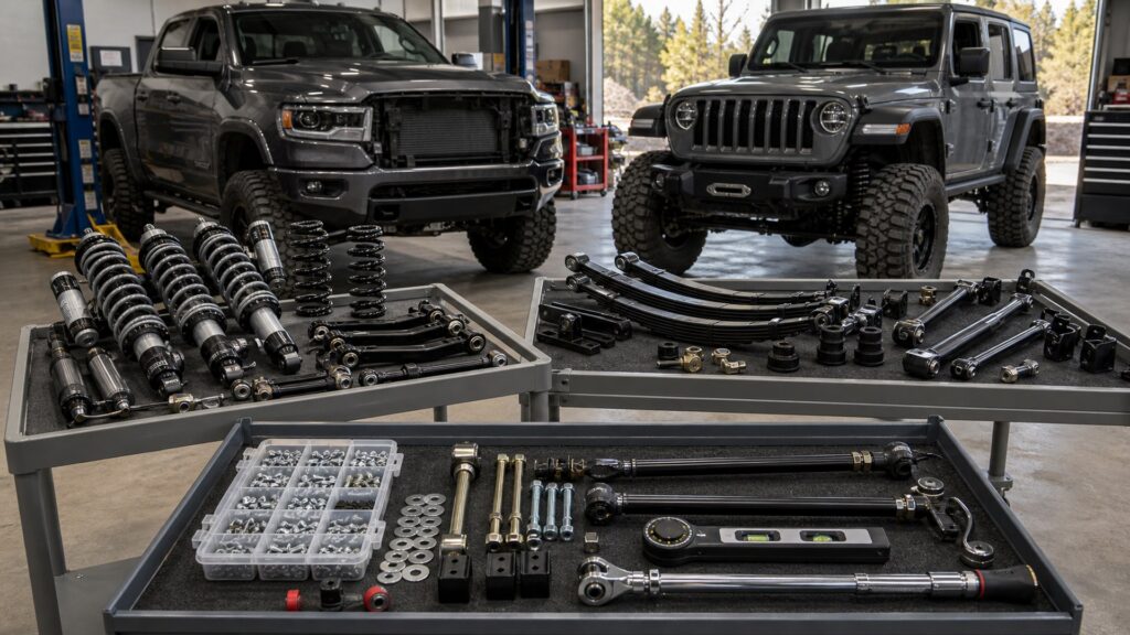 off-road suspension shopping setup for jeep and truck builds with practical vehicle-focused details