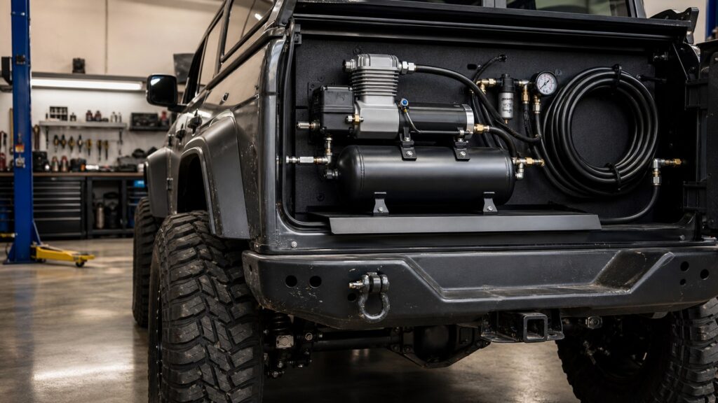 onboard air compressors shopping setup for jeep and truck builds with practical vehicle-focused details