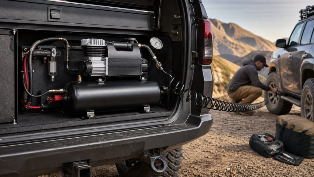 onboard air compressors shopping setup for overall selection with practical vehicle-focused details