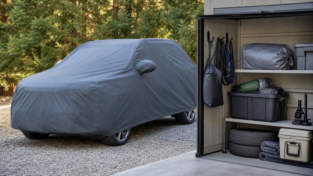 outdoor car covers shopping setup for cargo and storage expansion with practical vehicle-focused details
